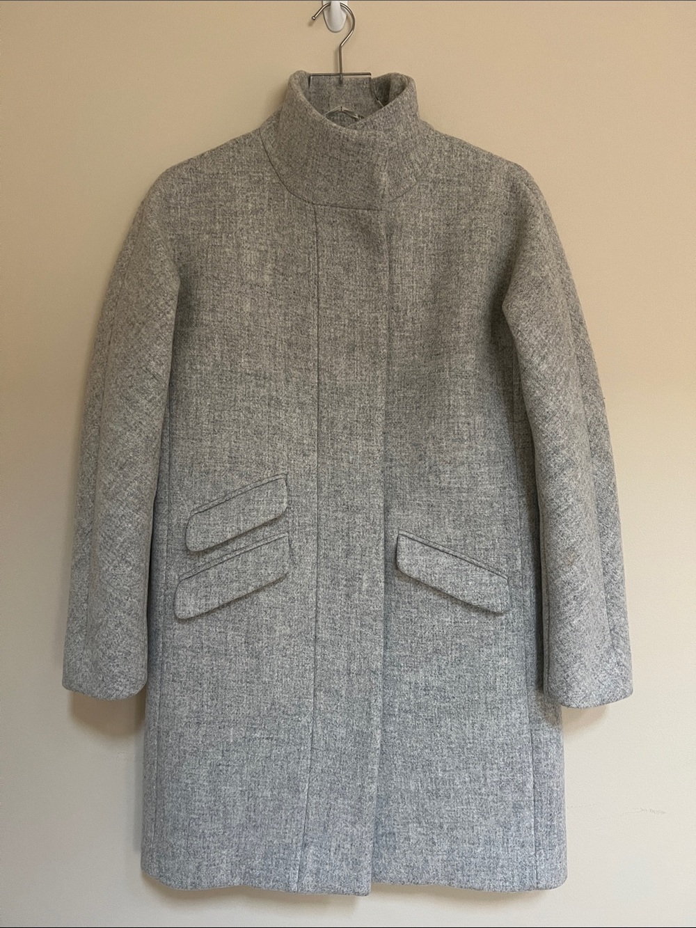 J. Crew Cocoon Coat in Italian stadium-cloth wool blend Heather Dusk 0